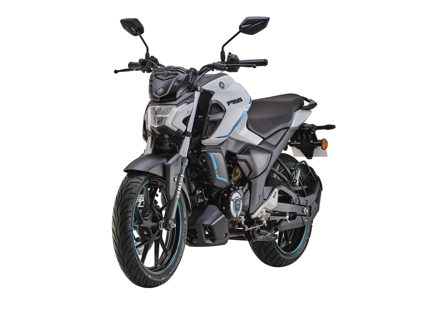 Yamaha FZS FI Hybrid Ice Storm Three Quarter View