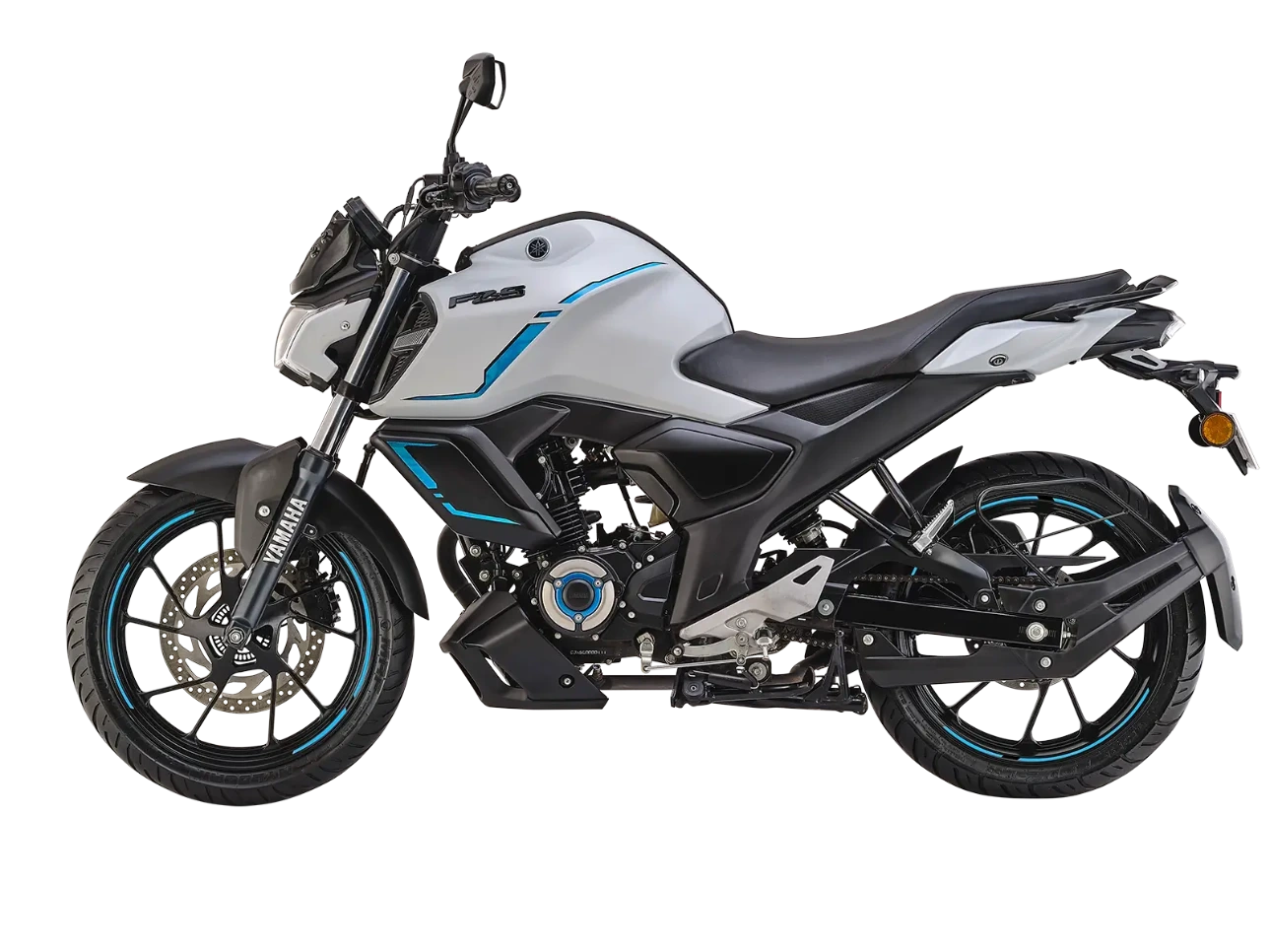 New Yamaha FZS FI Hybrid Ice Storm color motorcycle available at Ratlam Motors Indore